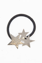 Silver 3 Metallic Star Hair Bobble - Aalia