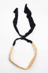 Natural Woven Black Tie Headband - Aanvi