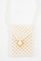 Cream Pearl Mini Brooch Detail Cross Body Bag - Jocelyn