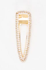 Gold Pearl Diamante Detail Oversized Crocodile Clip - Marly