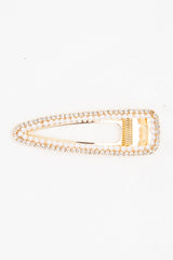 Gold Pearl Diamante Detail Oversized Crocodile Clip - Marly
