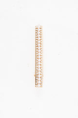 Gold Pearl Diamante Detail Rectangle Crocodile Clip - Niaomi