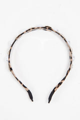 Brown Leopard Print Pearl Embellished Hairband - Joline