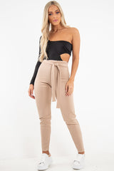 Black One Sleeve Cut Out Bodysuit - Lyana