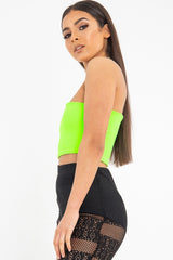 Neon Green One Shouldered Crop Top - Kamri