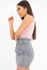 Dusky Pink High Neck Sleeveless Crop Jumper - Maleena