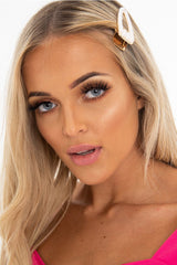 Gold Large Pearl Detail Crocodile Clip - Yvette