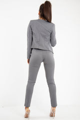 Black White Houndstooth Blazer Trousers Co-Ord - Kalese