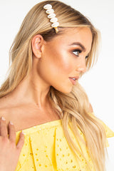 Gold Shell Detail Crocodile Barrette - Ignacia