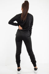 Black Red Lips Printed Tracksuit - Lydea