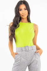 Lime Green Side Boob Bodysuit - Adrionna