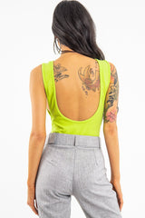 Lime Green Side Boob Bodysuit - Adrionna