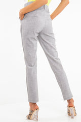 Grey Belted Tailored Trousers - Celena