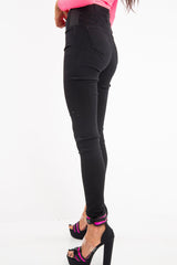 Washed Black Zip Front Skinny Denim Jeans - Bryana