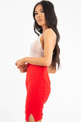 White Sheer Lace High Neck Bodysuit - Joules