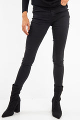 Black High Waist Skinny Fit Jeans - Araia