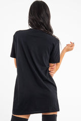 Black Crew Neck Eye Print T-Shirt - Conny