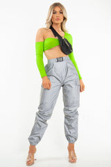 Neon Green Asymmetric Crop Top - Nicki