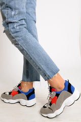 Blue Chunky Lace Up Trainers - Dita