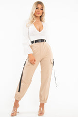 Camel Utility Buckle Trouser - Zarie