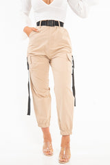 Camel Utility Buckle Trouser - Zarie