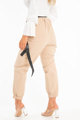 Camel Utility Buckle Trouser - Zarie
