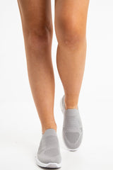 Grey Knit Slip On Chunky Sole Trainers - Fynlee