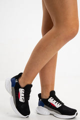 Black Rippled Sole Trainers - Happiness