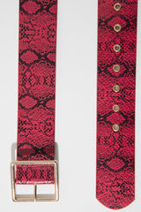 Red Snake Print Wide Belt - Nayelie