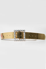 Gold Metallic Embellished Buckle Belt - Oneita