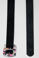 Black Velvet Floral Clasp Belt - Aaryanna