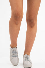 Grey Cage Detail Trainers With Ribbon Laces - Tina