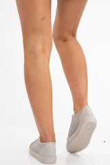 Grey Cage Detail Trainers With Ribbon Laces - Tina