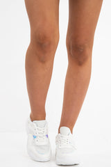 White Cleated Sole Lace Up Chunky Trainers - Gradie