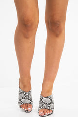 White Black Snake Print Clear Wedge - Oda