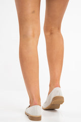 Grey Shimmer Snake Effect Front Loafers - Tammy