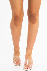 Nude Clear Glass Wedge - Sherri