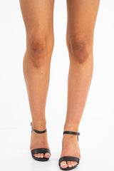 Black Patent Snake Block Heel - Alexys