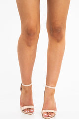 Nude Patent Pointed Toe Barely There Heels - Berklee