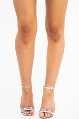 White Snake Strapped Block Heel - Alanni