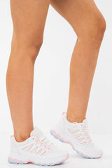 White and Baby Pink Chunky Trainers - Yasmine