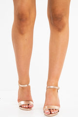 Champagne Patent Snake Block Heel - Alexys