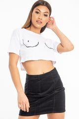 Black Corduroy Seam Front Mini Skirt - Sienna