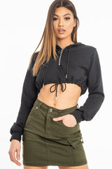 Khaki Woven Utility Pocket Mini Skirt - Alexa