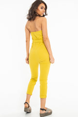 Yellow Tie Waist Sleeveless Jumpsuit - Tamya