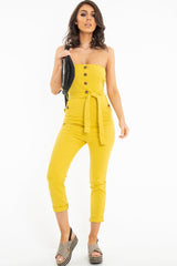 Yellow Tie Waist Sleeveless Jumpsuit - Tamya