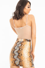 Nude Mesh Insert Sleeveless Bodysuit - Milana