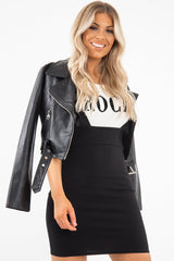 Black Crepe Ruffle Dress - Maisy