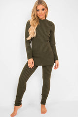 Khaki Knitted Loungewear Set - Jordi