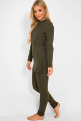 Khaki Knitted Loungewear Set - Jordi